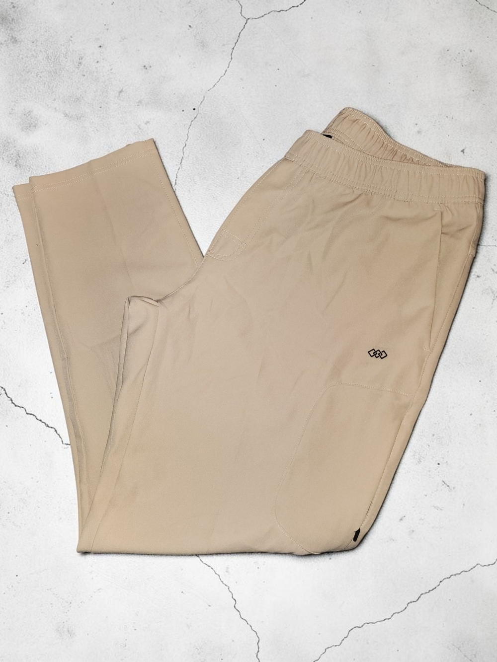 Men's Beige Drawstring Performance Joggers - Picture 2 of 7